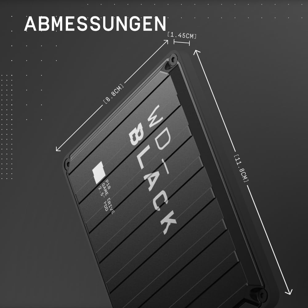 WD_BLACK P10 Game Drive 2 TB Externe Gaming Festplatte Schwarz