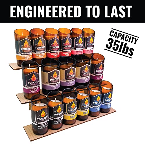 Torched 3-Tier Straight Retail Table Display Stand With Shelves For Products - Portable | 3 Step Straight Display Rack For Retail Table Top, Counter Top, Craft Shows, Farmers Market, Tradeshows #TOP1