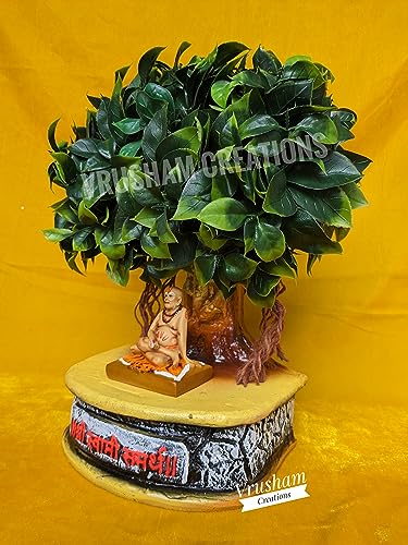 Image of Shri Swami Samarth Murti with Tree 1 Feet (LED Focus Light, resin, Multicolour)