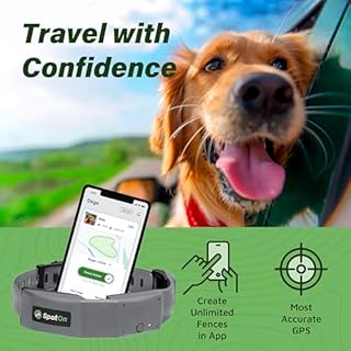 SpotOn GPS Wireless Dog Fence Collar, Accurate & Reliable, Unlimited Fences, Extended Battery Life Mode, No Subscription, Built in USA, Omni Collar Model, Medium Dog Breed Neck Size 12"-18"