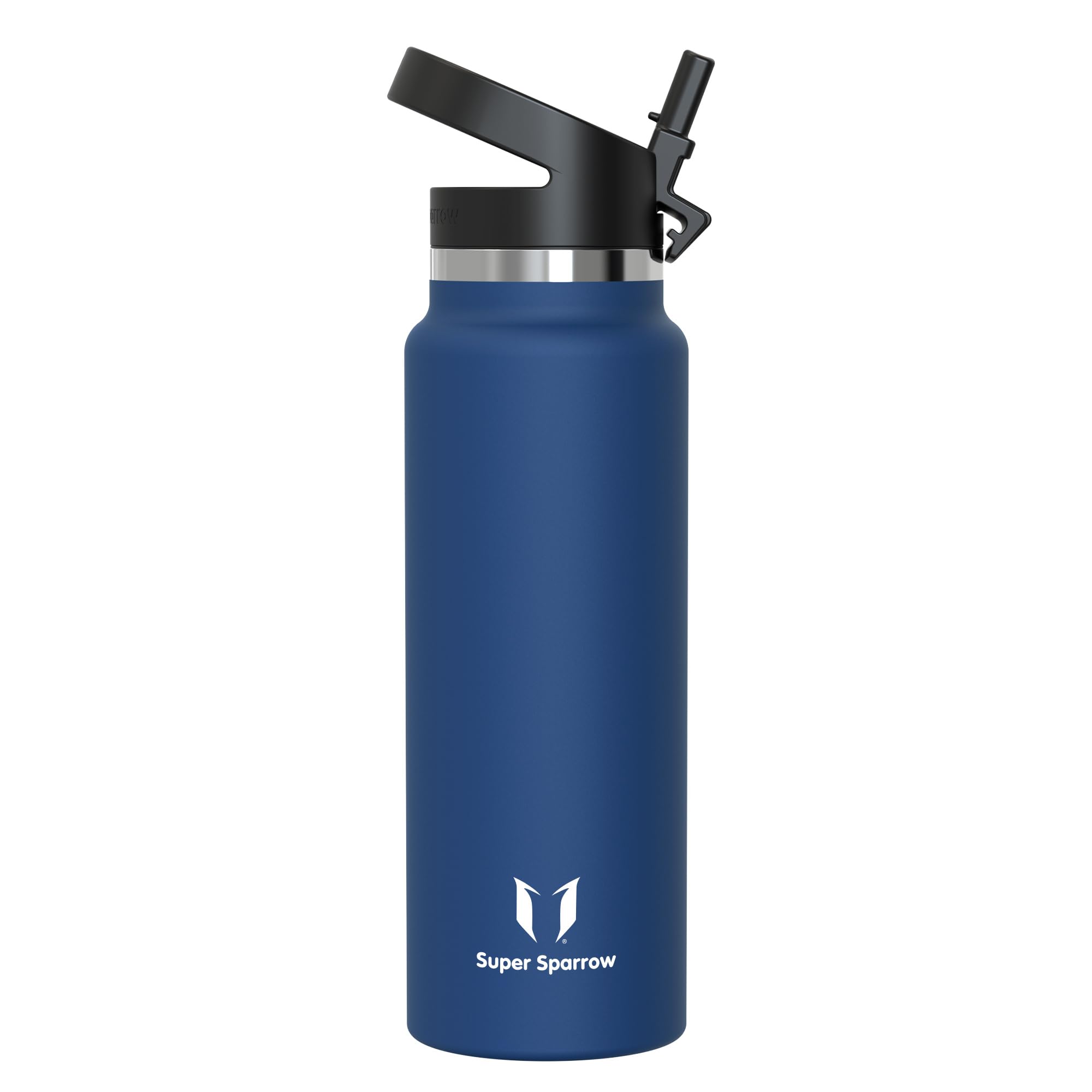Super Sparrow Borraccia Termica - 500ml, 750ml, 1000ml, 1.2L, 1.5L- SwivelSip Inox Bottiglia - Senza BPA Borracce Termiche, Borraccia Ergonomica per Bambini, Sportiva, Bici, Campeggio, Palestra