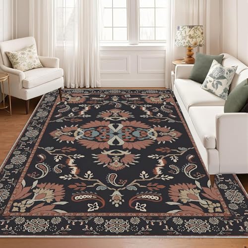 Tapis grand format lavable pour salon sans risque de glisse - 4