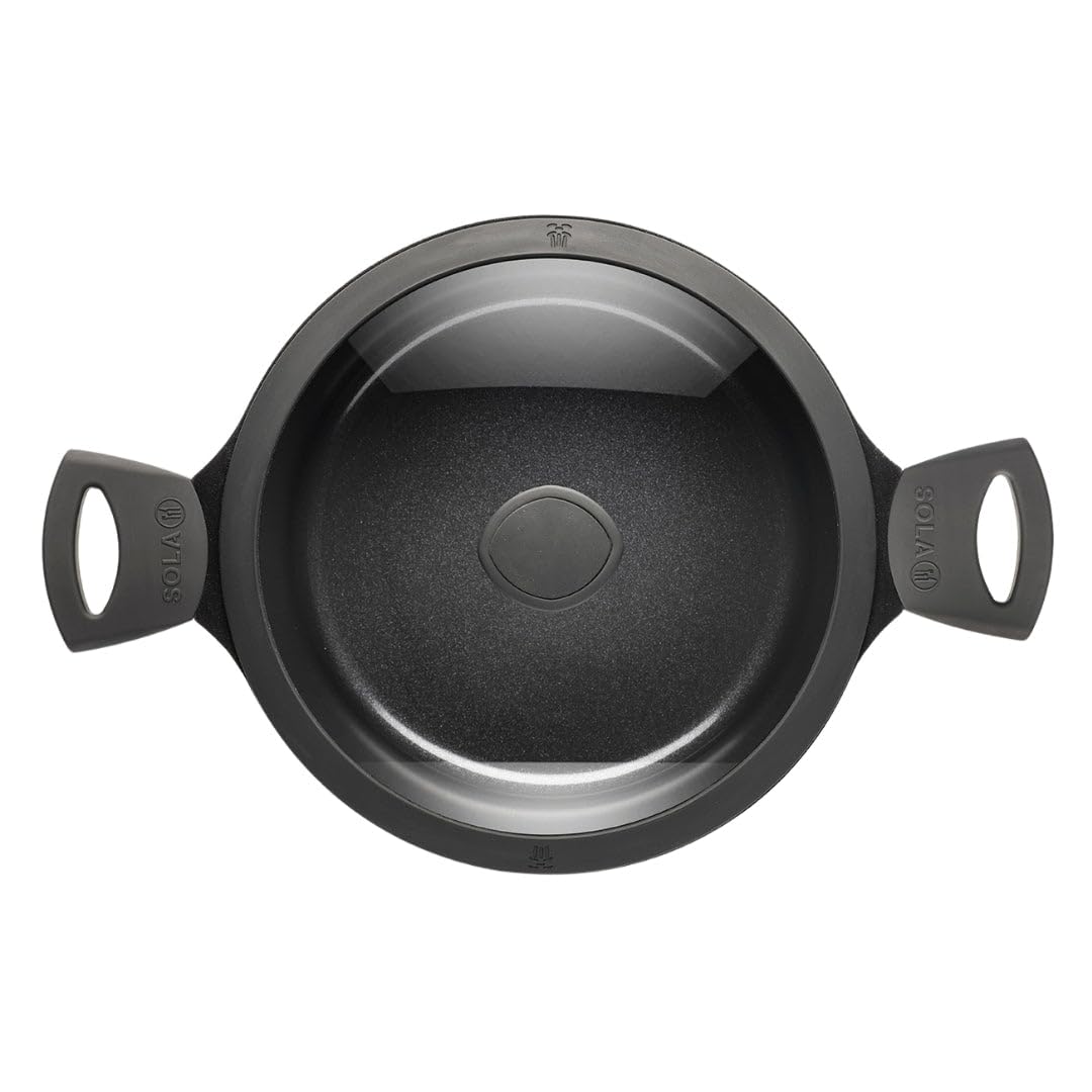 Sola Casserole avec Couvercle Ceramic Deluxe - Compatible avec l’Induction - Revêtement Antiadhésif Céramique - ø 24 cm