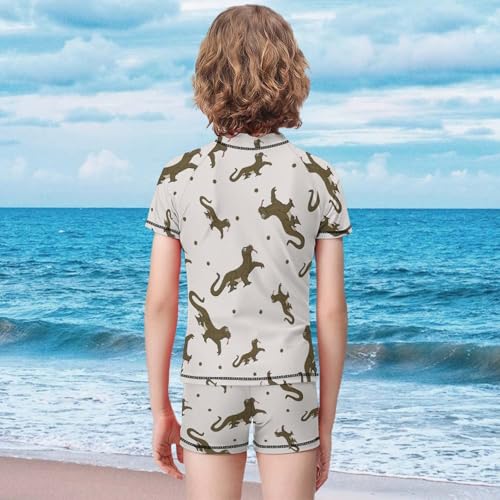 Cartoon Monitor LizardChildren's Swimsuits Boys Two Piece Suit10-12Y（150cm）2