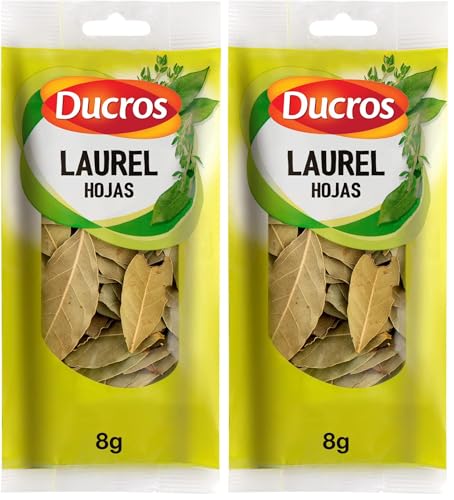 DUCROS - Especias Cocina - Laurel Hojas Enteras - Para Sazonar Guisos, Carnes y Pescado - 8g (Paquete de 2)