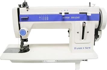 Family Sew FS-388 9" Flat Bed Straight Stitch and 5mm Zigzag Portable Walking Foot Sewing Machine With Metal Parts for Upholstery