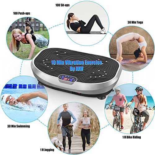 Image of AXV Vibration Plate Exercise Machine Whole Body Workout Music Vibrate Fitness Platform Lymphatic Drainage Machine for Weight Loss Shaping Toning Wellness Home Gyms Workout