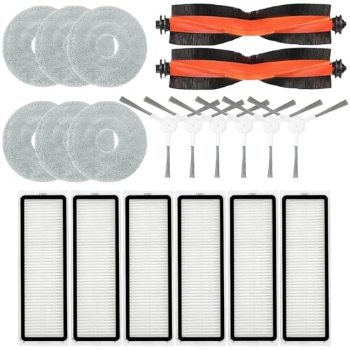Accessories Kit for Xiaomi S20 Plus S20+ Robot Vacuum Cleaner, 2 Main Brush, 6 Filters, 6 Side Brushes, 6 Mop Pads, Replacement Parts Spare Repair Attachments