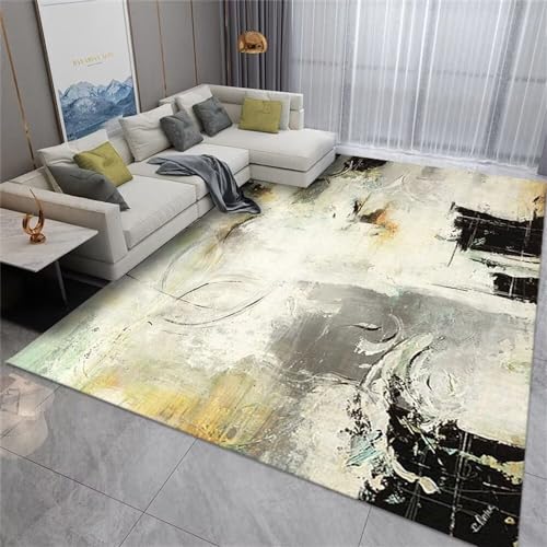 Tapis peut être personnalisé gris jaune flou pour chambre fille et séjour - 2
