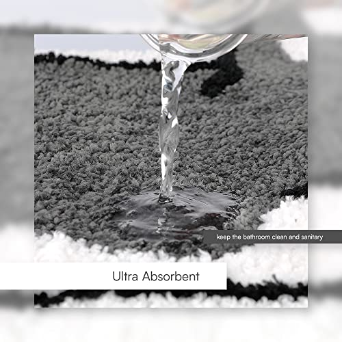 Cute Bath Rug Ultra Soft Microfiber Bathroom Rug Anti-Skidding Water Absorbent Mat Machine Washable Quick Dry Bath Mat For Kids, Shower, Bedroom (Grey, 15.7 X 25.6) #TOP4