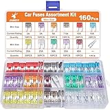 【Hoher kostengünstiger Sicherungssatz】-- Das Kit enthält 160 Stück Mini-Sicherungen und einen Sicherungszieher. Die Kfz-Sicherungen haben 11 Stromspezifikationen (2A /3A/5A/ 7,5A/10A/ 15A/20A/ 25A/ 30A/ 35A/40A).