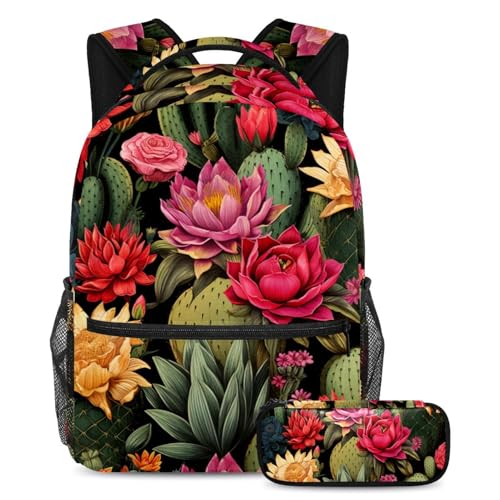 Cartable cactus de grande capacité idéal pour les cours au lycée et les voyages