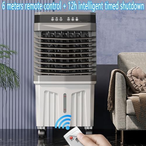 Raffreddatore d'aria evaporativo portatile, ventola di raffreddamento 3 in 1 con impacco di ghiaccio, umidificatore silenzioso per camera da letto e ufficio, timer 12H e telecomando, oscillazione 120°