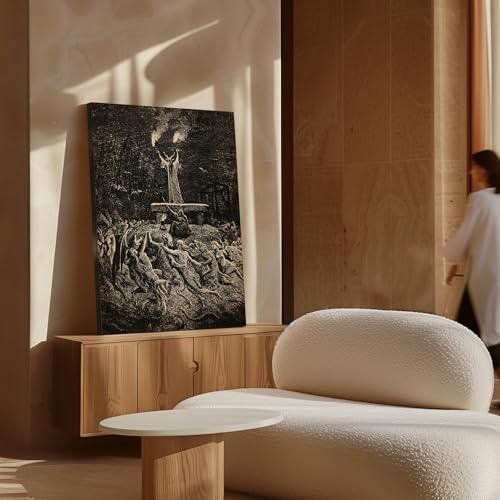 Image of Poster Master Gustave Dore Canvas - Retro Dance of Sabbath Print - Witchcraft Art - Halloween Art - Gift for Him & Her - Gothic Decor for Dorm, Living Room or Bedroom - Available in 8x10 to 30x40