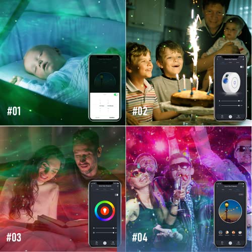 Projetor de luz noturna, projetor Galaxy 2 em 1, projetor de luz noturna estrelas, com controle remo