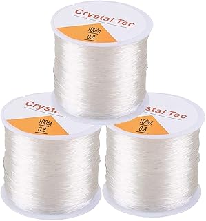0.8mm Elastic Stretch Thread for Bracelets, 3 Rolls Elastic Bead Cord, Stretchy Bracelet String Crystal String Bead Cord for Bracelet, Beading and Jewelry Making