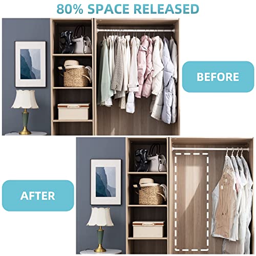 Tailink Hanging Vacuum Storage Bags Clothes Winter Coat Suit Dress, Cube Space Saver Vacuum Storage Bags, No Pump Needed, Upgrade Valve Wide-Side For Clothing Moving,Saving 80% Space #TOP4
