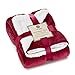 Genteele Super Soft Luxurious Sherpa Throw Blanket, 50" X 60", Rich Burgundy Red