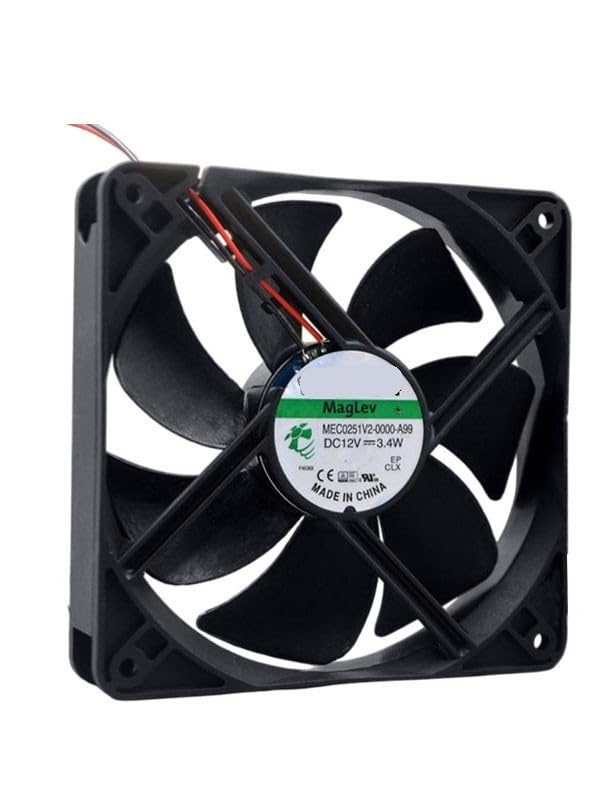 MEC0251V2-0000-A99 DC Cooling Fan 12V 3.4W 120x120x25mm 2-Wire A1 Connector Silent for PC Chassis & Industrial Equipment