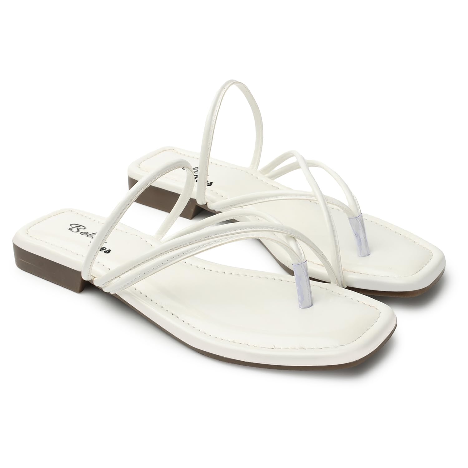 Bella Toes Casual Synthetic Leather Casual V Strap Flat Sandals For Womens & Girls (White, Numeic_3) (B0C7C3Q3ZB) Amazon Price History, Amazon Price Tracker