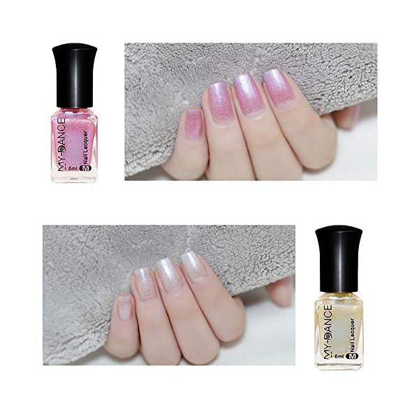 Gireatick 8 Flaschen Meerjungfrau Perle Muschel Nagellack Transparent Muschel Glimmer Lack Glänzend Schimmer Maniküre Lack Kristall Nagelkunst Set 8 Farben – Bild 4