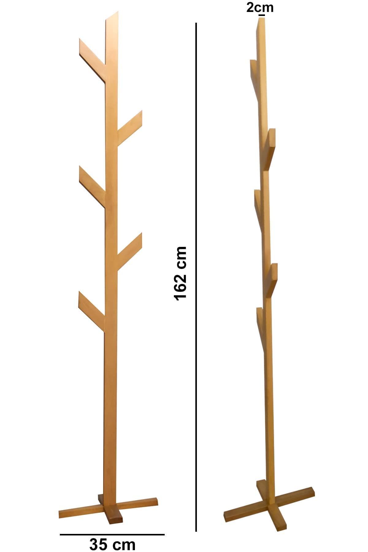 Free Standing Coat Hanger, Minimalist Concept Design Cloth hanger, Solid Wood Natural Color