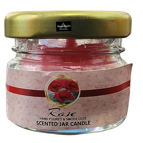 Image of Mini Jar Paraffin Wax Candles Perfect for Decoration of Dinner, Wedding Parties, Church, Spa, Restaurant, Smokeless Dripless Long Lasting(Rose, Set of 1 - Burn Time: 6 Hr)