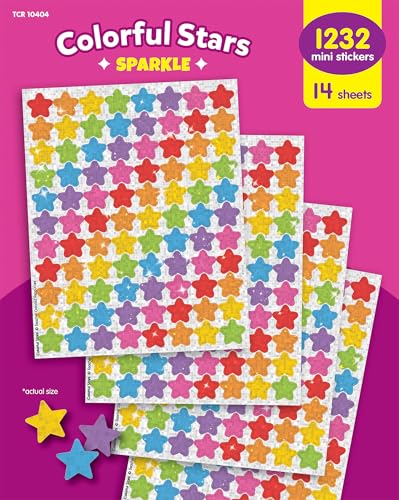 Teacher Created Resources Colorful Stars Sparkle Mini Stickers Value Pack (TCR10404)