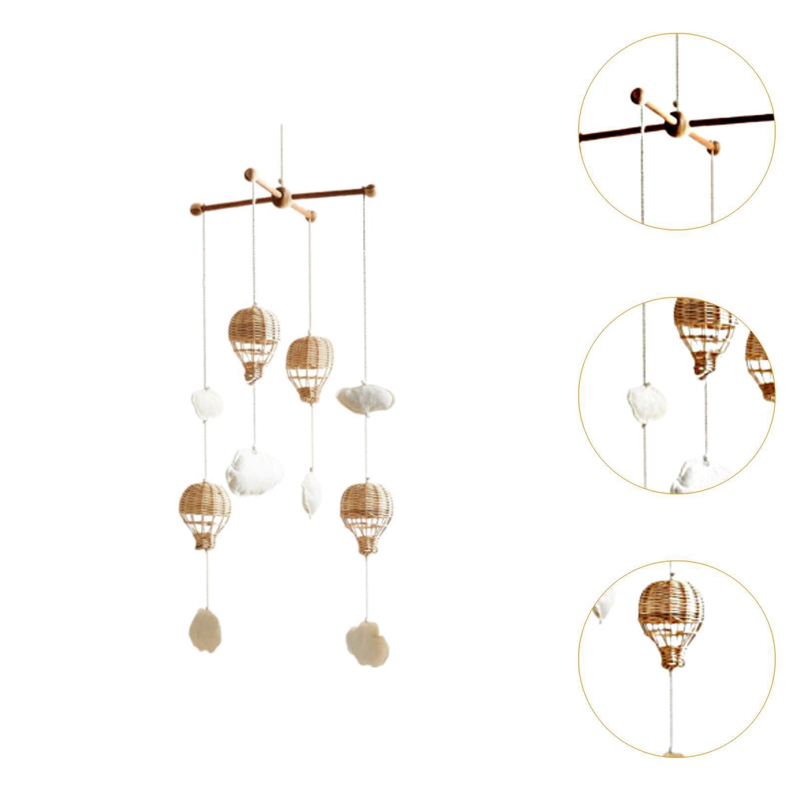Giostrina per Culla con Mongolfiera in Rattan e Ciondolo a Forma di Nuvola, Elegante aggiunta Che migliora l'atmosfera della cameretta del Bambino, Materiale didattico
