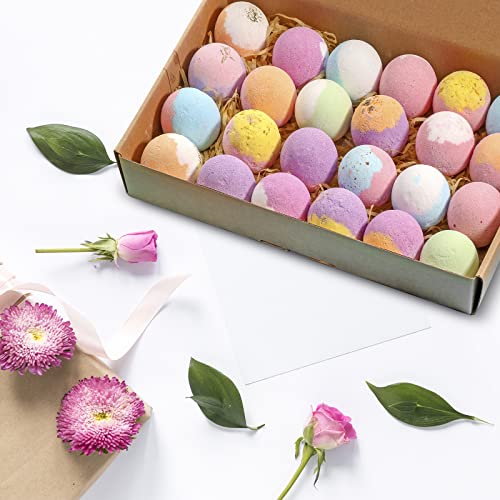 Beautifier Life Moisturizer Bath Bombs Gift Set(Set Of 24)Natural Refreshing Bubble Bath Kit With Relaxing Scents Made From Essential Oils For Bubble And Spa Bath, Valentines Day Gifts #TOP7