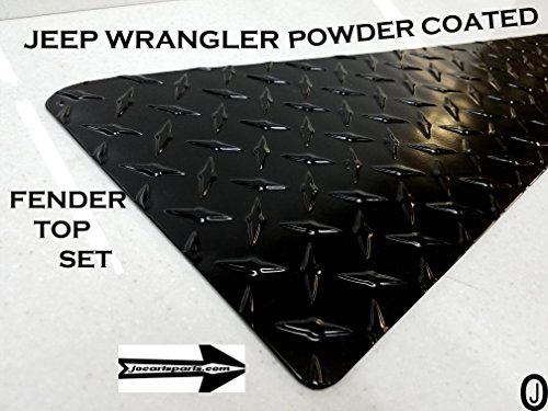Fits Jeeep Wrangler Tj Black Powder Coated Diamond Plate Fullsize Fender Cover Set #TOP3