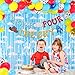 Glitter Reach Four The Sky Banner Cartoon Story 4th Birthday Party Decorations Toy Inspired Game Kids 4th Birthday Banner Party Supplies for Boy