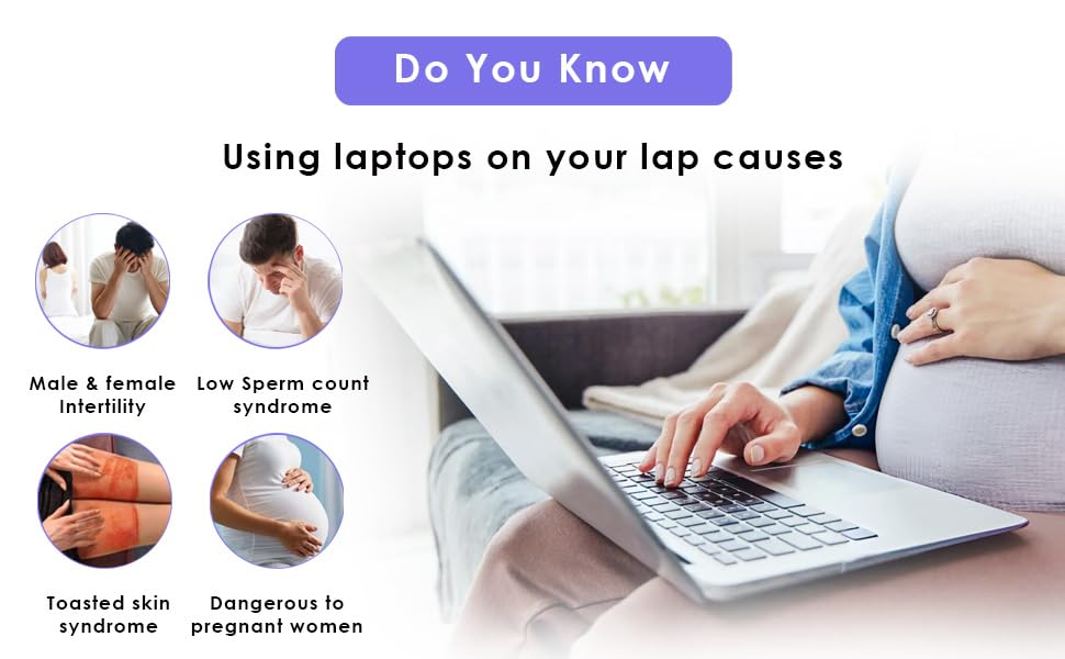 Image of Lap Board for Study | Home | Dining | Office | Laptop | Computer Desk | Reading & Writing | Multi-Purpose | Made in India | (Purple, CUSHION-14X18-PURPLE)