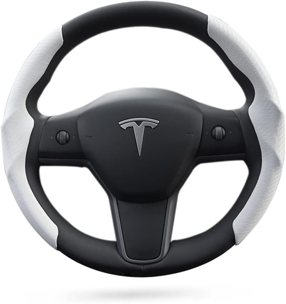 Evbase Tesla Steering Wheel Cover, ABS Carbon Fiber