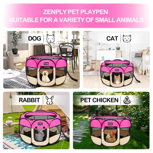 Zenply Cercadinho Portátil para Cães de Estimação, Cercadinho para Animais de Estimação Dobrável Ext