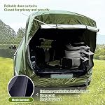 SUV Tailgate Tent with Awning Shade, Car Camping Tents with Mosquito Net Waterproof Sunproof Hatchback Car Tent for Camping Universal Fit Most SUV/Van/MPV/CUV-Green
