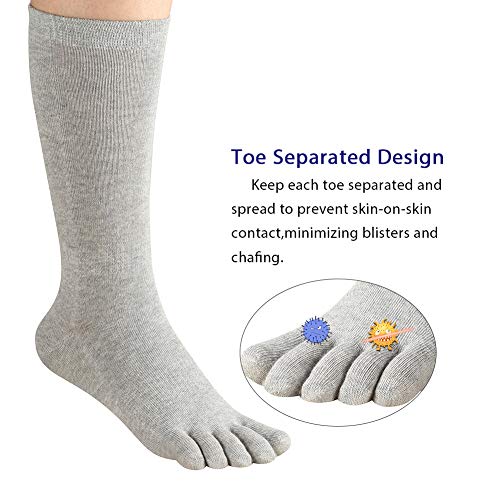 Women's Toe Socks Cotton Crew Athletic Running Five Finger Socks2