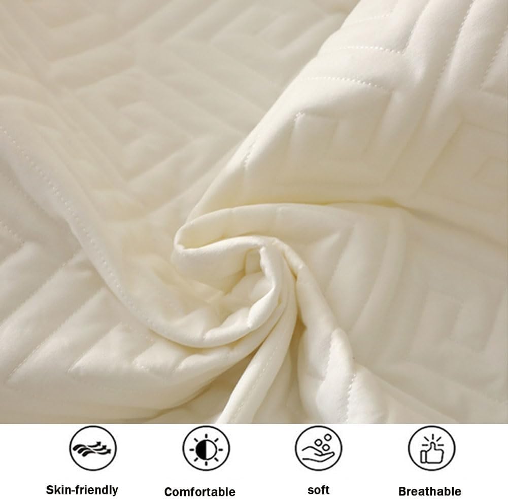 Coprimaterasso Impermeabile Matrimoniale, Lenzuolo con Angoli Elasticizzati e Tasca Profonda, Copertura Completa, Tessuto Traspirante e Morbido per la Protezione del Letto (Kaki, 120 * 200 c