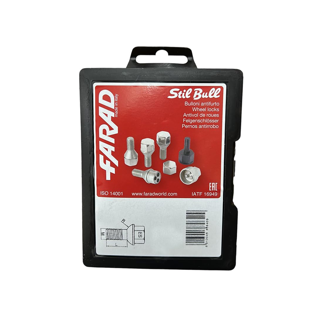 Kit 4 Bulloni Antifurto Auto per Ruote in Acciaio, Ferro o Lega Panda dal 2003 in poi codice A1