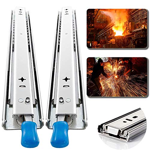 Preisvergleich Produktbild GXING 250mm Schwerlast-Vollauszüge-Kugellager Schubladenschienen, 3-teilige Schubladenführung Mit Lock-in / Out Einrastfunktion, 120 Kg Tragfähigkeit,1 Paar (2 Stück)