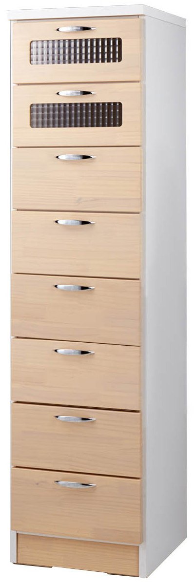 Amazon｜幅40cmスリムチェスト8段 ホワイト 白色 日本製 完成品 大川 