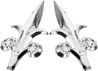 KALLORY 2pcs Rust-Resistant Stainless Steel Fence Finials with Pointed Design for Outdoor Yard Decorative Fence Post Toppers Providing Unique Artistic Atmosphere and Sturdy Protection