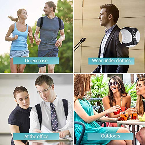 Miniatura 8 de Corrector de postura para mujeres y hombres - Soporte elástico para la espalda - Cinturón de apoyo de espalda - Corrector de postura transpirable -