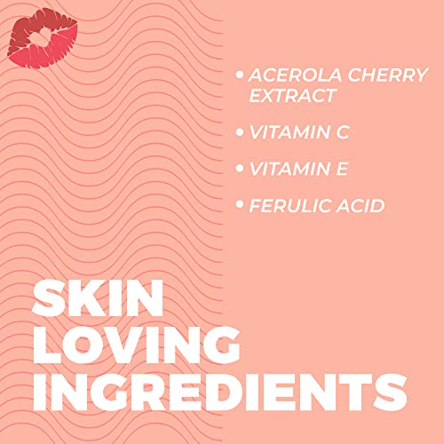 Vitamin C Cherry Face Sheet Mask By Vitamasques - 7 Pack - Brightens, Protects & Boosts Hydration With Antioxidants, Vitamin C And Ferulic Acid - Natural & Biodegradable - Vegan, Free From Parabens & Gluten #TOP3