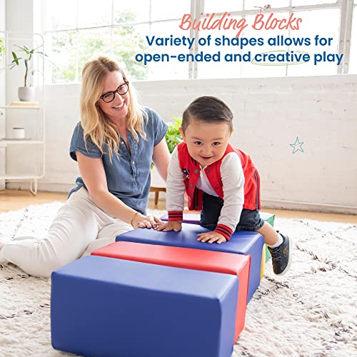 Ecr4Kids Softzone Big Foam Building Blocks, Soft Playset, Assorted, 7-Piece #TOP3