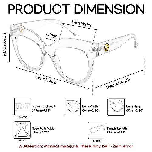 Image of FEISEDY Cat Eye Blue Light Glasses Oversized Vintage Chunky Computer Glasses for Women Hipster Party B0026