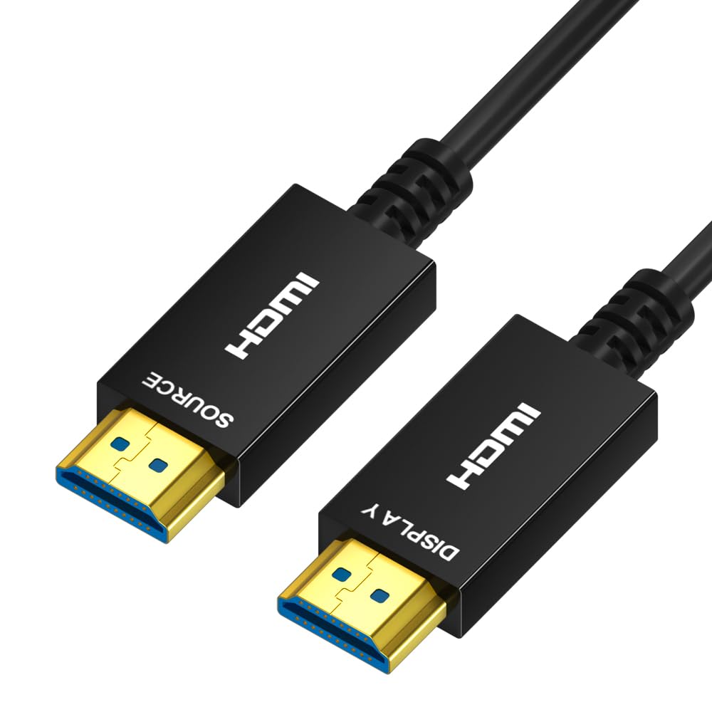 Cable de fibra óptica HDMI 8K de 15 pies, cable HDMI 2.1 4K120 8K @60Hz, cable de audio óptico HDMI delgado de 48 Gbps, cable HDMI de audio óptico, cable HDMI, eARC HDR10 HDCP 2.2 compatible con