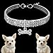 Rhinestone Dog Collar with Adjustable Metal Chain - Crystal for Chihuahua and Small Breeds(Gold,M-25CM)
