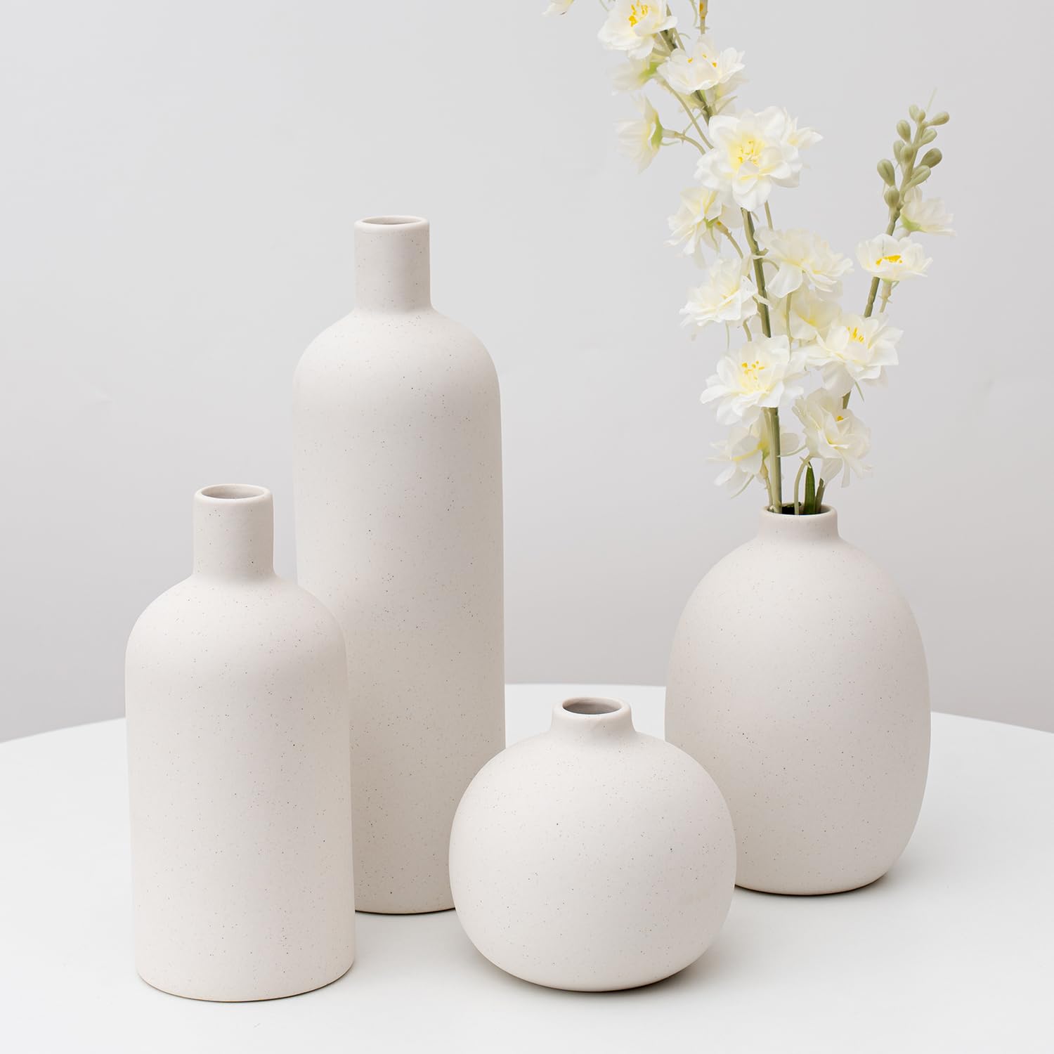 Modern Minimalist White Vase Set of 4