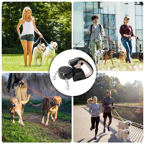 Rollleine Hundeleine, 3 Meter Doppelte Einziehbare Hundeleine, Einziehbare Hundeleine, Hundeleine Hundeleine Ausziehbar Mit Bequemen Ergonomischer Griff, Ausziehbare Hundeleine(Braun)